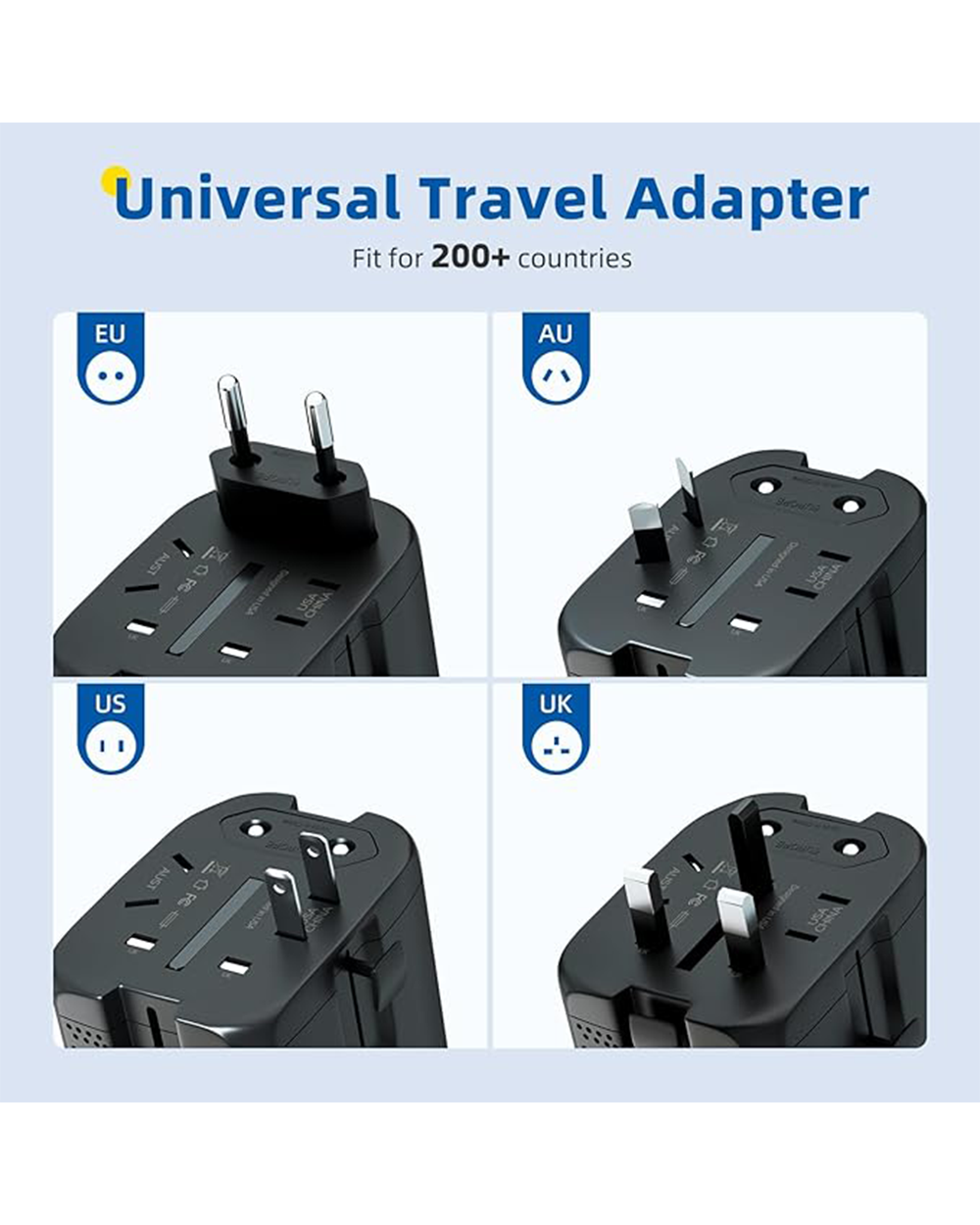 2000W International Travel Voltage Converter Adapter Combo
